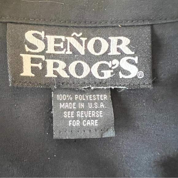 SENOR FROGS Biker Button Up Shirt Motorcycle Handlebar Mustache Rider - Picture 5 of 8